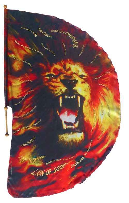 ROAR Lion of Judah half circle flag